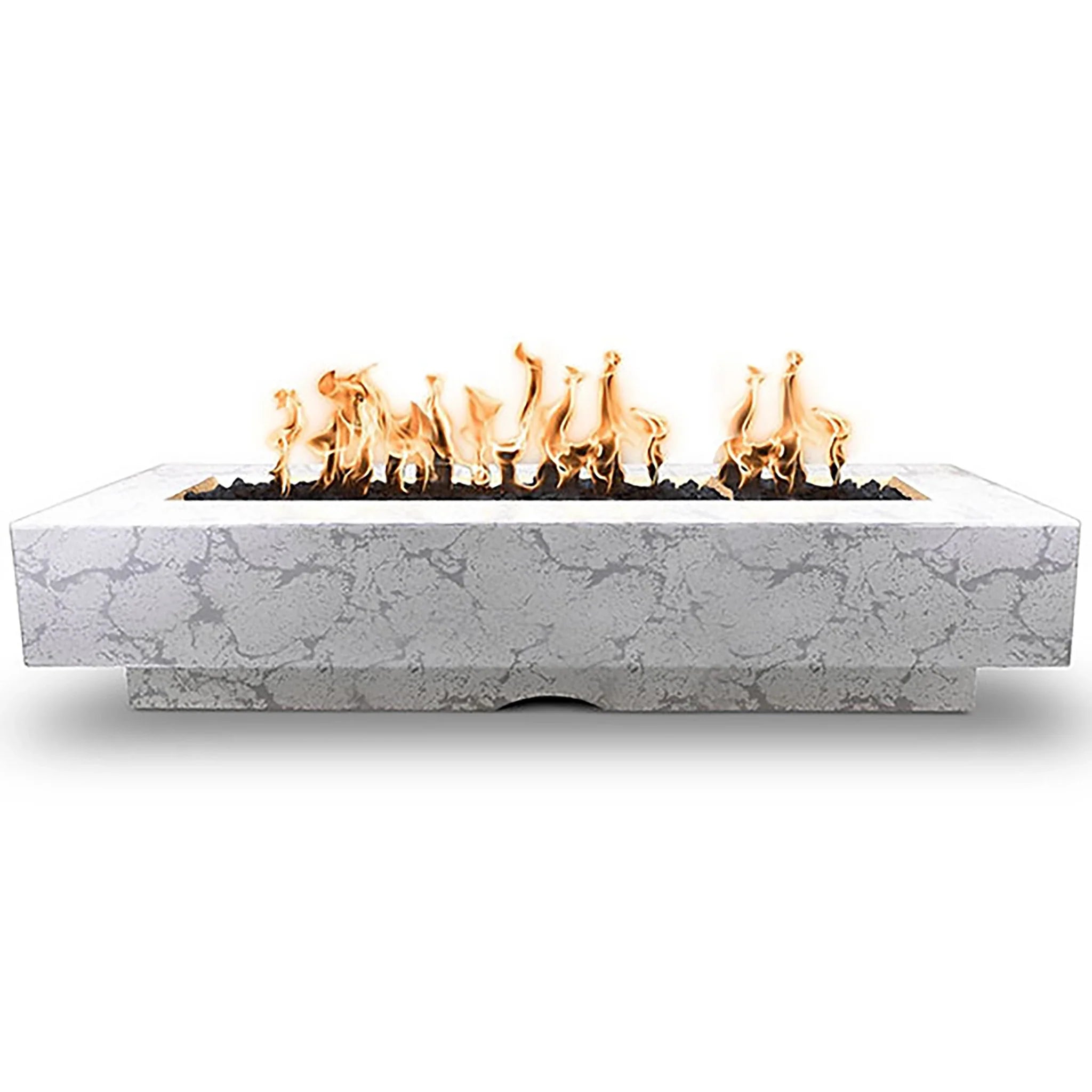 The Outdoor Plus 96" Del Mar Rustic White Propane Gas Match Lit Fire Pit | OPT-DEL9628-RWH-LP