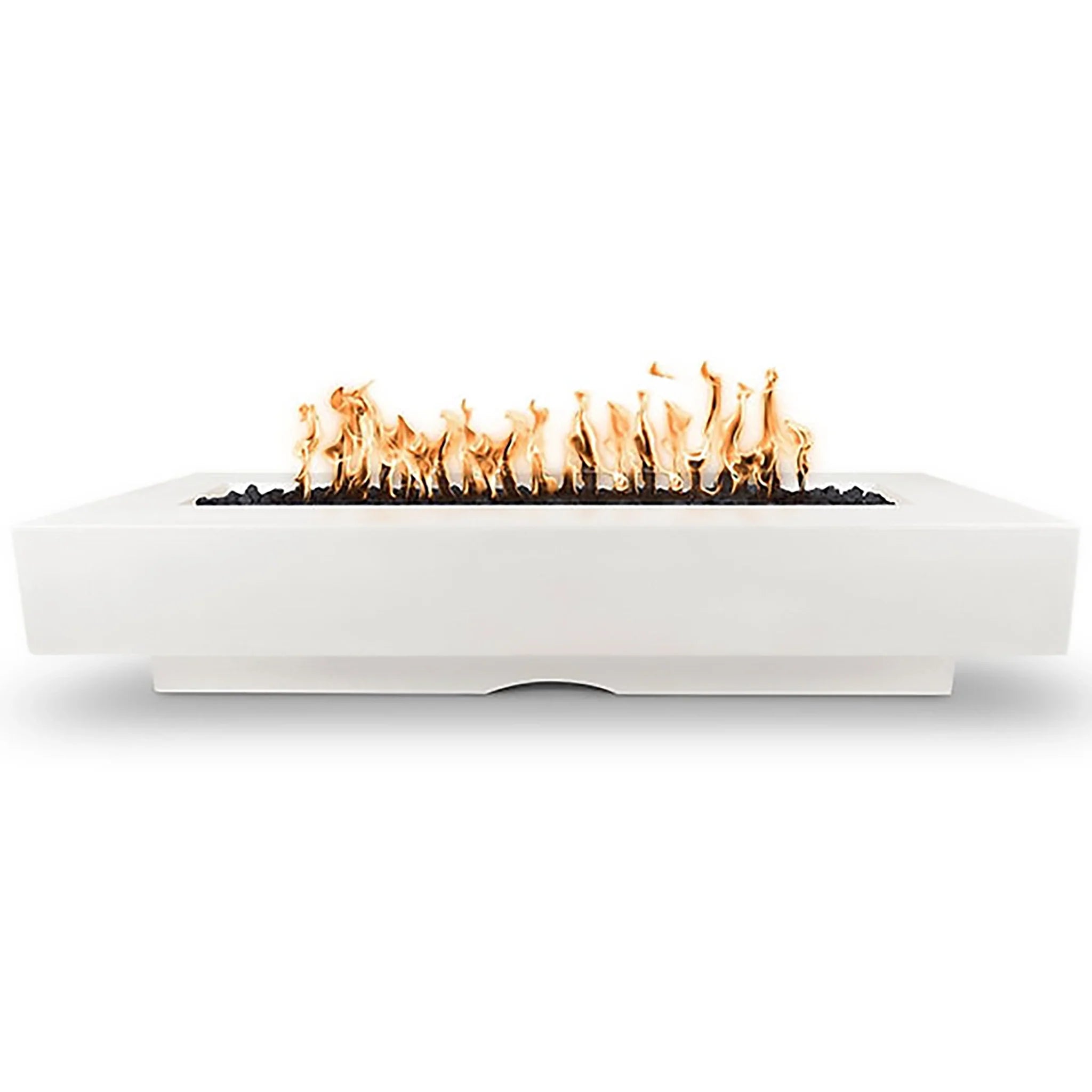 The Outdoor Plus 96" Del Mar White Limestone Propane Gas Electronic Ignition Fire Pit | OPT-DEL9628EKIT-LIM-LP