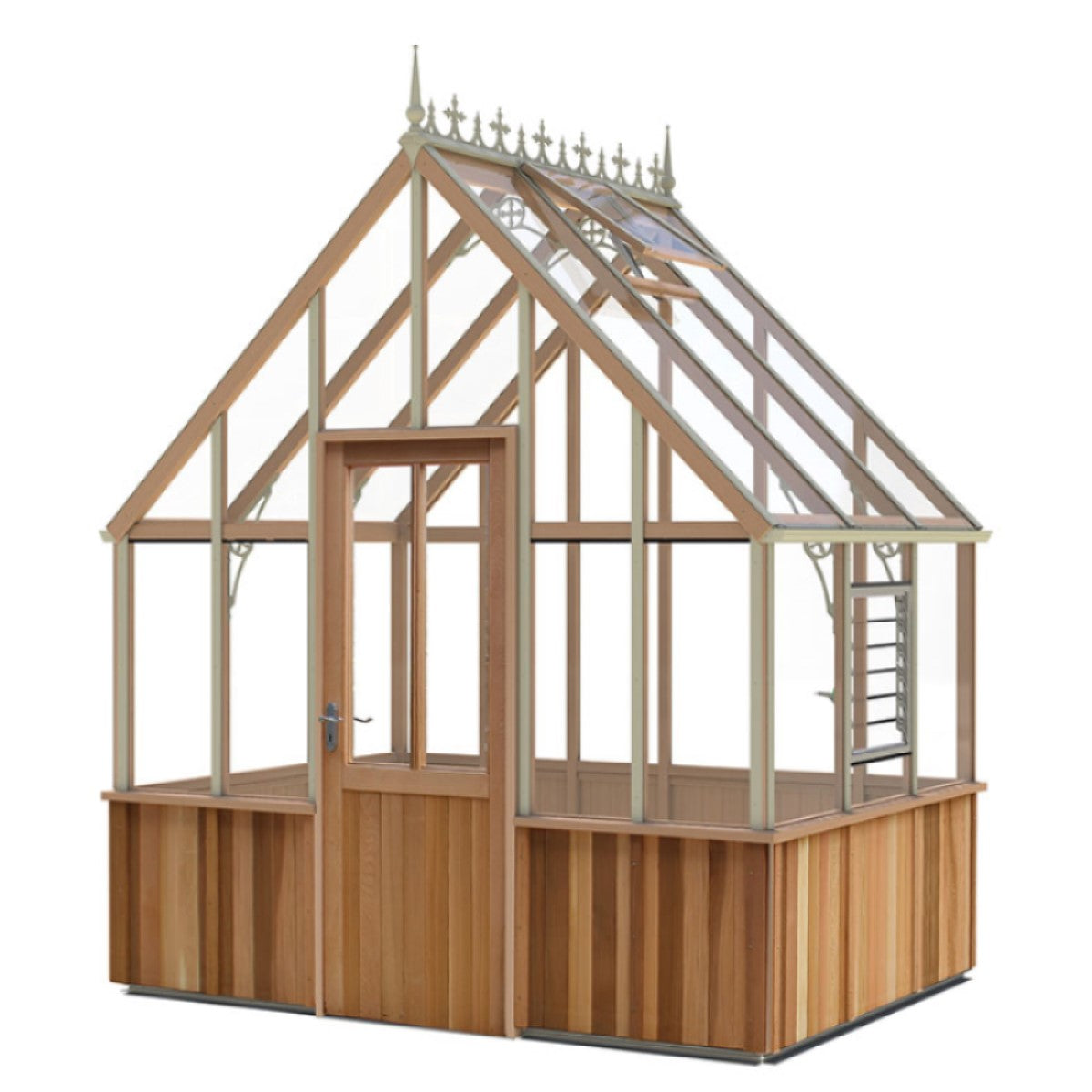 Alton | Cheltenham Victorian Half Board Cedar Greenhouse With 3mm Tempered Glass Glazing - 8 ft. 8 in. Wide